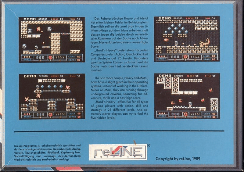 Hard 'n' Heavy box art for Commodore 64